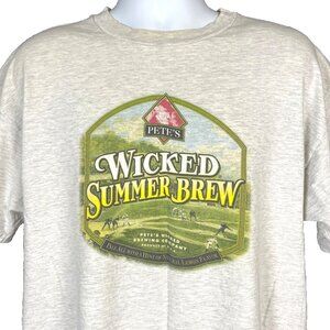 Petes Wicked Summer Brew Mens Vtg T-Shirt size XL 46x29 Single Stitch Beefy Beer